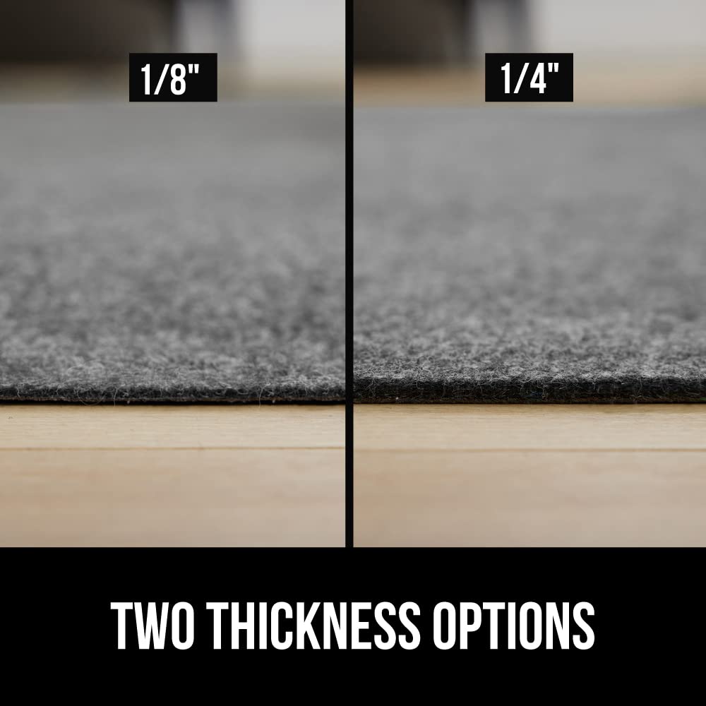 GORILLA GRIP Felt with Rubber Stay in Place Slip Resistant Rug Pad, 1/8 inch Thick, 4x6 FT Protective Padding Under Area Rugs, Cushioned Gripper Pads, Carpet Runners, Hardwood Floors Protection