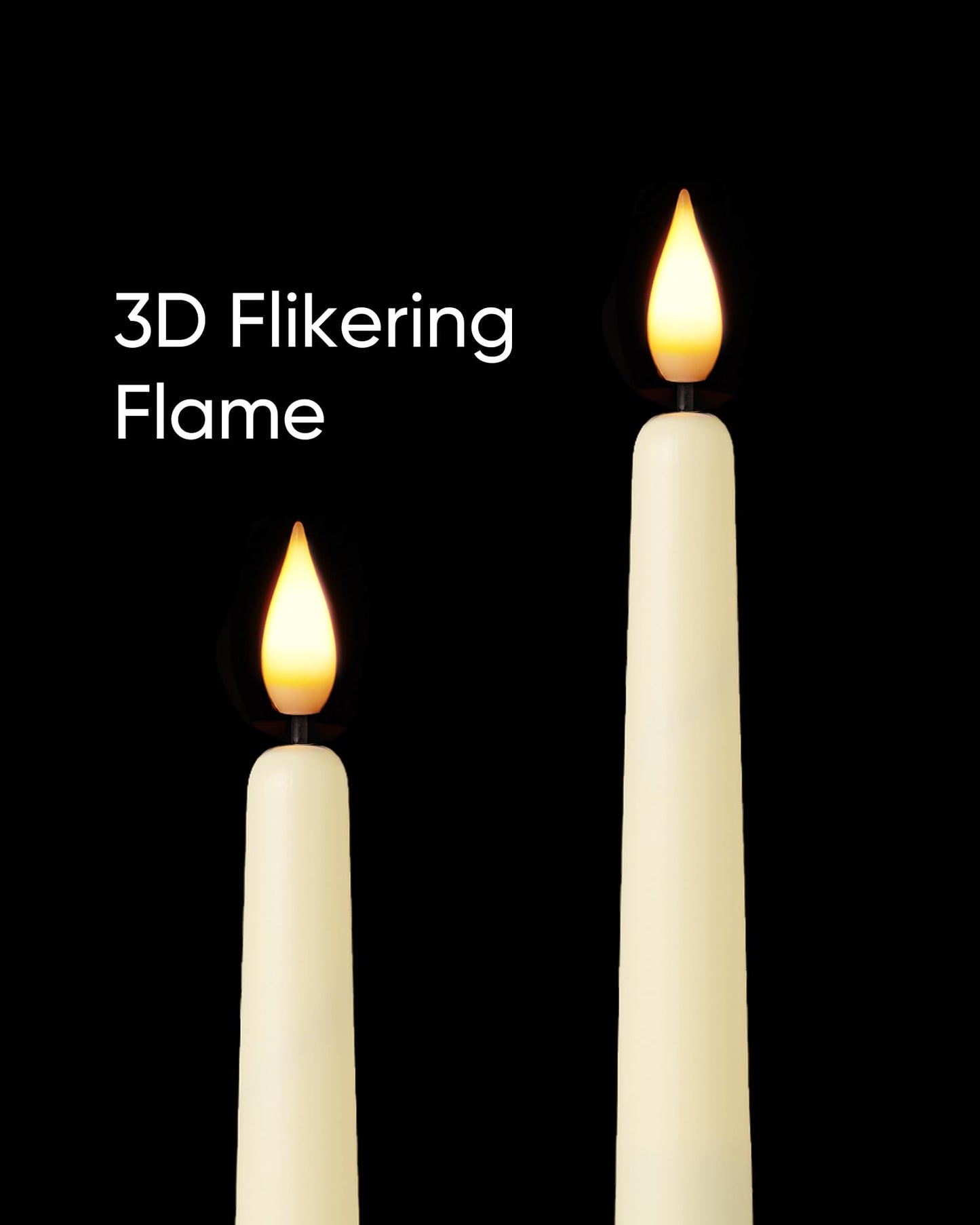 AMAGIC 12 Pcs Flameless Taper Candles with Remote Timer Dimmer, 11 inches, Battery Operated, Plastic LED Candlesticks with Flickering for Halloween Christmas Church Wedding