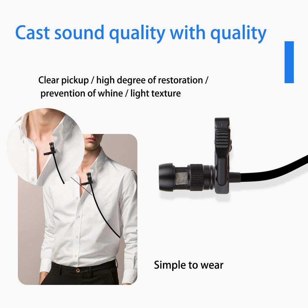 YXG Lavalier Lapel Microphone, Heart Shaped Directional Condenser Microphone, Compatible with Bodypack Wireless Shure Transmitter, with 5ft Mini XLR Cable, 4-Pin TA4F Plug