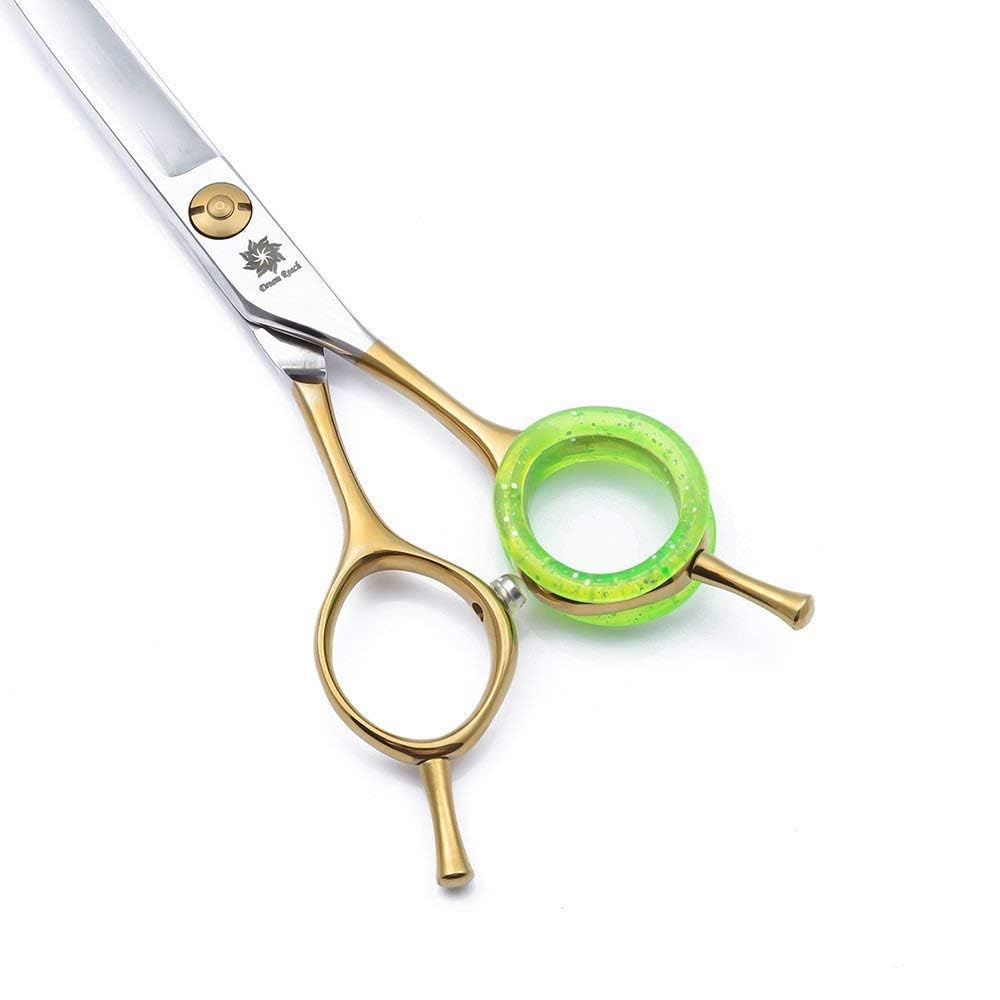 Dream Reach 7.0 Inch Barber Scissors Shear Curved - Hair Cutting Scissors Two-Way Bent Blade Scissor Japanese 440C Steel - Hair Stylists Shears with Twin Tail (C-7 inch-Curved Scissor)