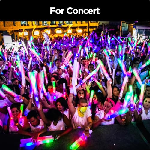 32 Pcs Foam Glow Sticks Bulk Party Pack, L16‘’Big Led Light Up Foam Sticks with 3 Flashing Effect, Glow in The Dark Party Supplies Favors for Wedding, Adults/Kids Birthday, Disco Dance Floor Party, DJ