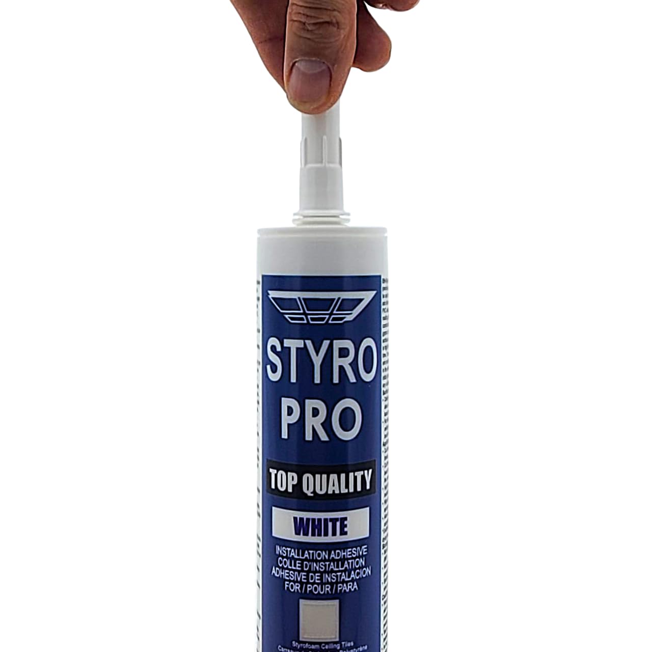 Styro Pro High Strength Water Based Premixed Acrylic Paste Adhesive. Pack of 4 Tubes. Easy to use. Works Great with PVC and Foam Ceiling Tiles. Perfect for Styrofoam Crown moldings.