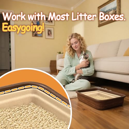 Disposable Litter Boxes for Cats Large: Recyclable 6-Pack Multi-Layer Leak-Proof Tray for Travel/Indoor Fits Most Jumbo Box as Liner