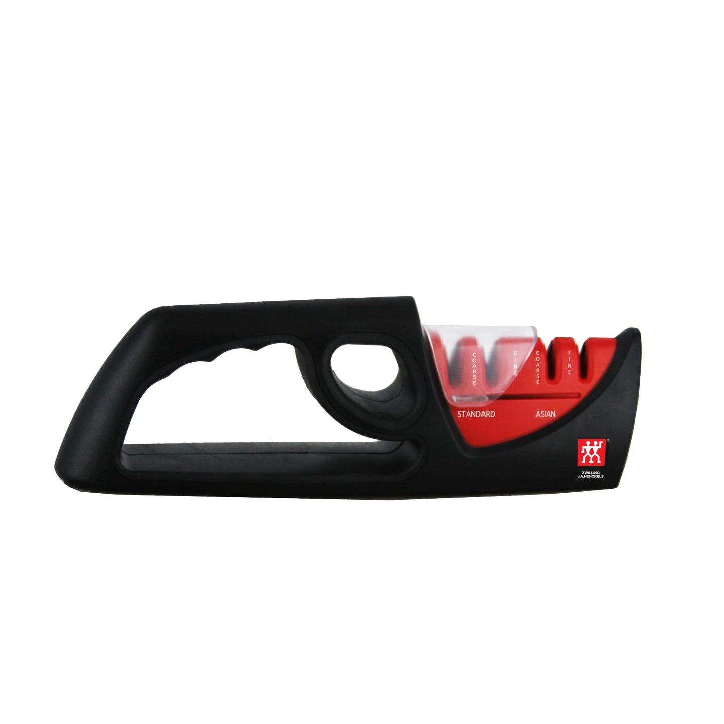 ZWILLING 4 Stage Pull-Through Knife Sharpener - Safety Grip, Non-Slip Base, for Western/Asian Honing, Black, Regular, 32602-001