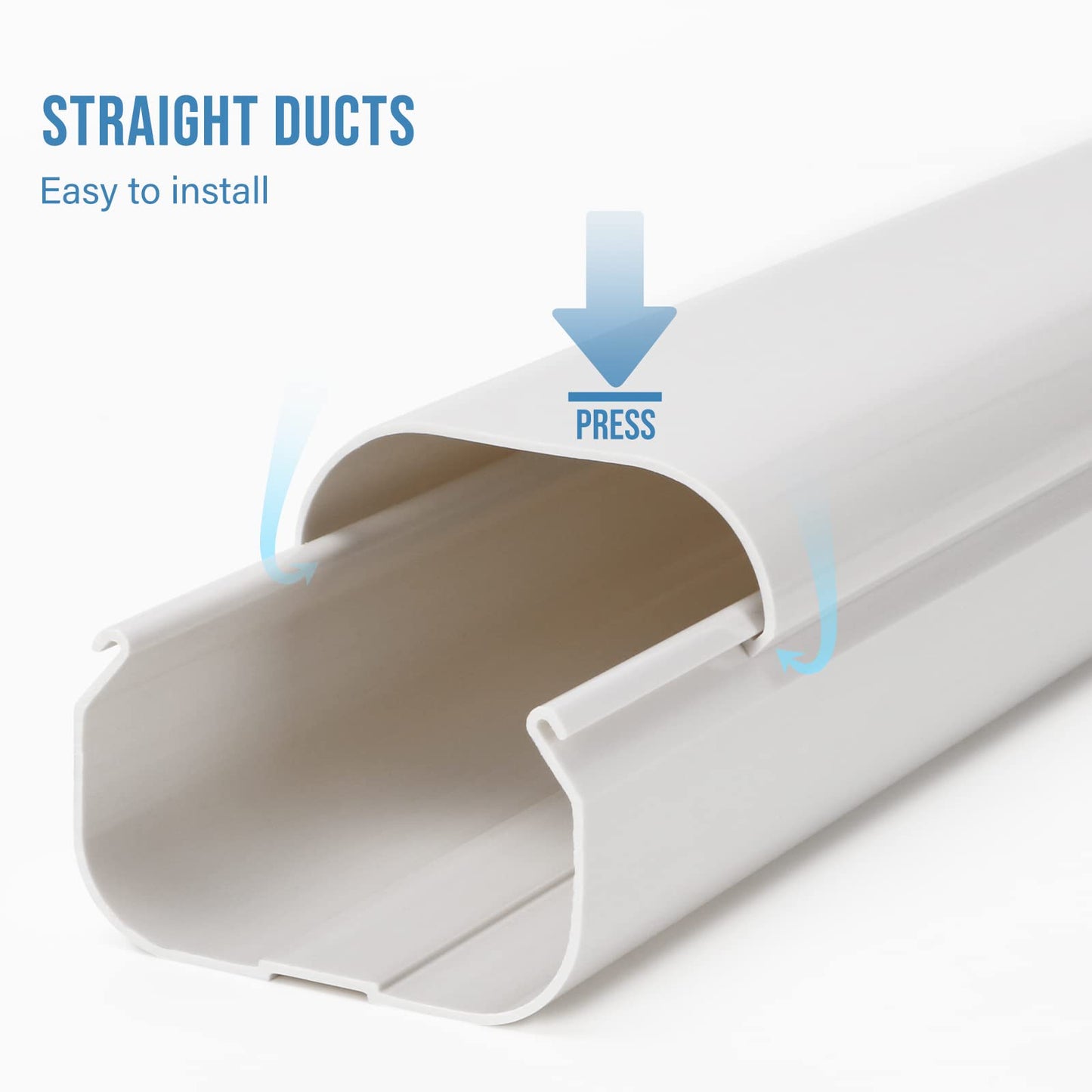 HOXHA 3" W 9Ft L Line Set Cover Kit for Mini Split & Central AC Systems - White PVC Tubing Cover - 275mm Length