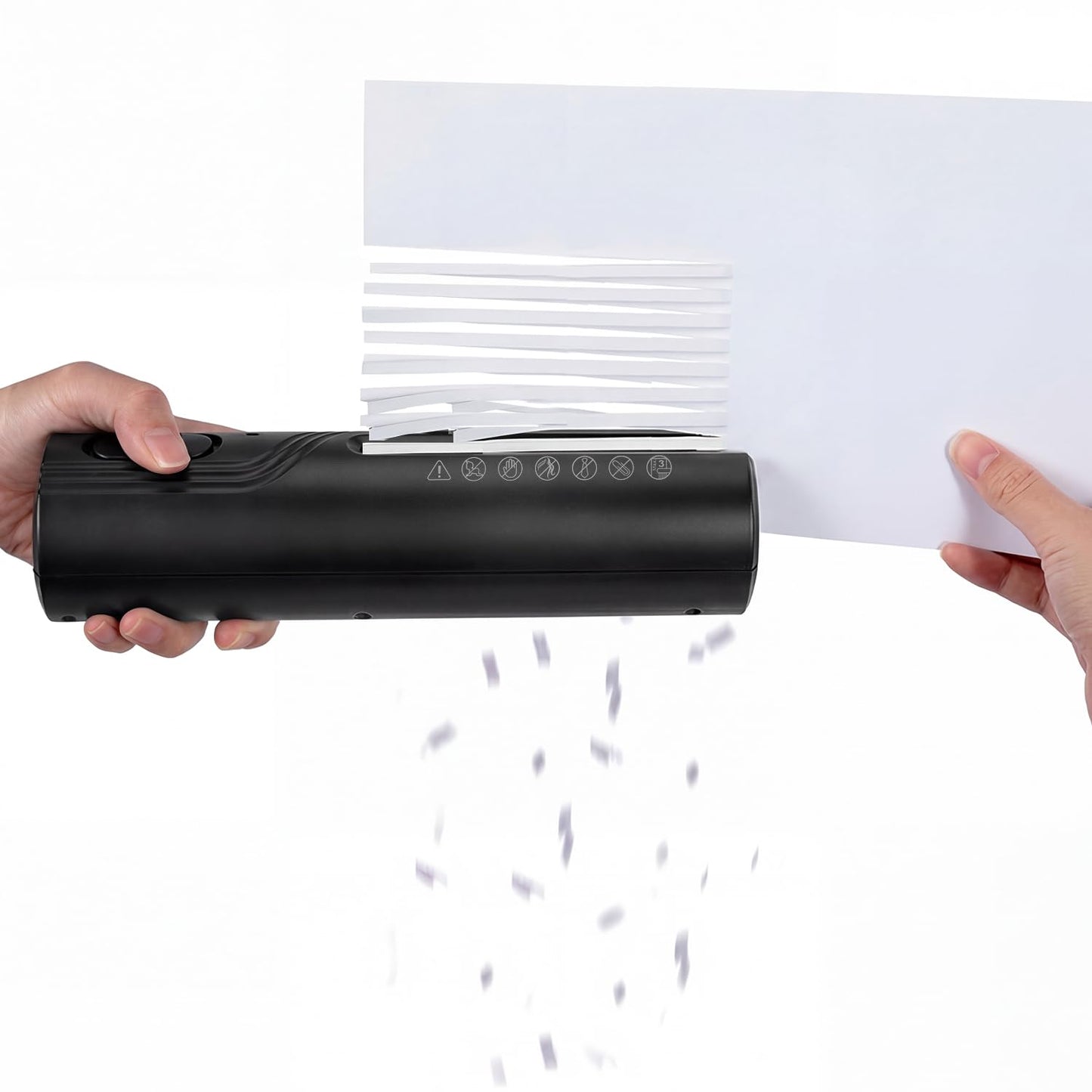 Umimile Mini Paper Shredder, Portable Paper Shredder for Home, 3-Sheet Strip Cut 4mm, Small Shredder with Forward & Reverse and Overheat Protection (White) (Black, S)