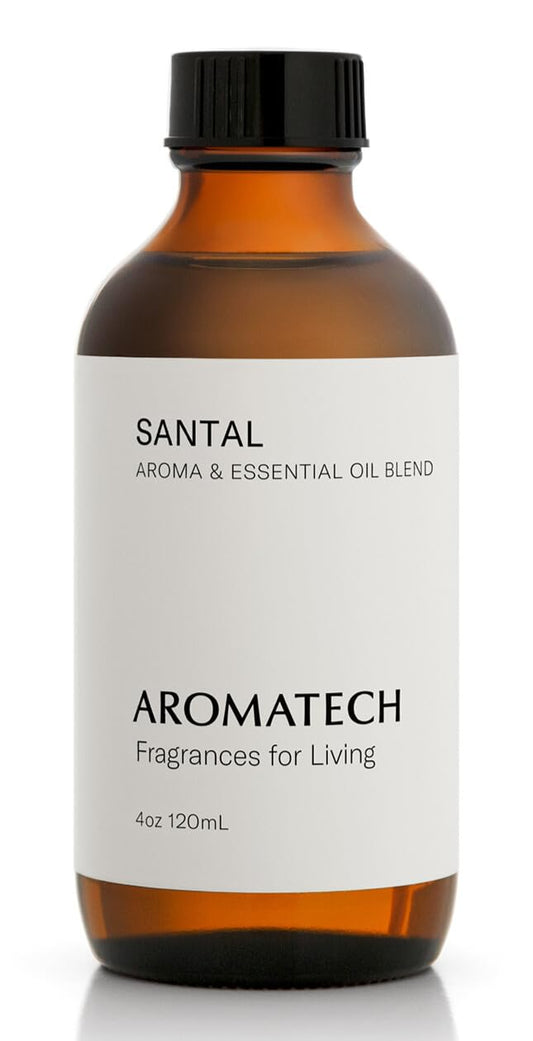 AromaTech Santal Premium Aroma Oil – Inviting & Versatile Home Fragrance with Notes of Sandalwood, Leathery Papyrus & Cardamom for Scent Diffusers, Cold-Air and UltraSonic Scent Machines – 120 mL