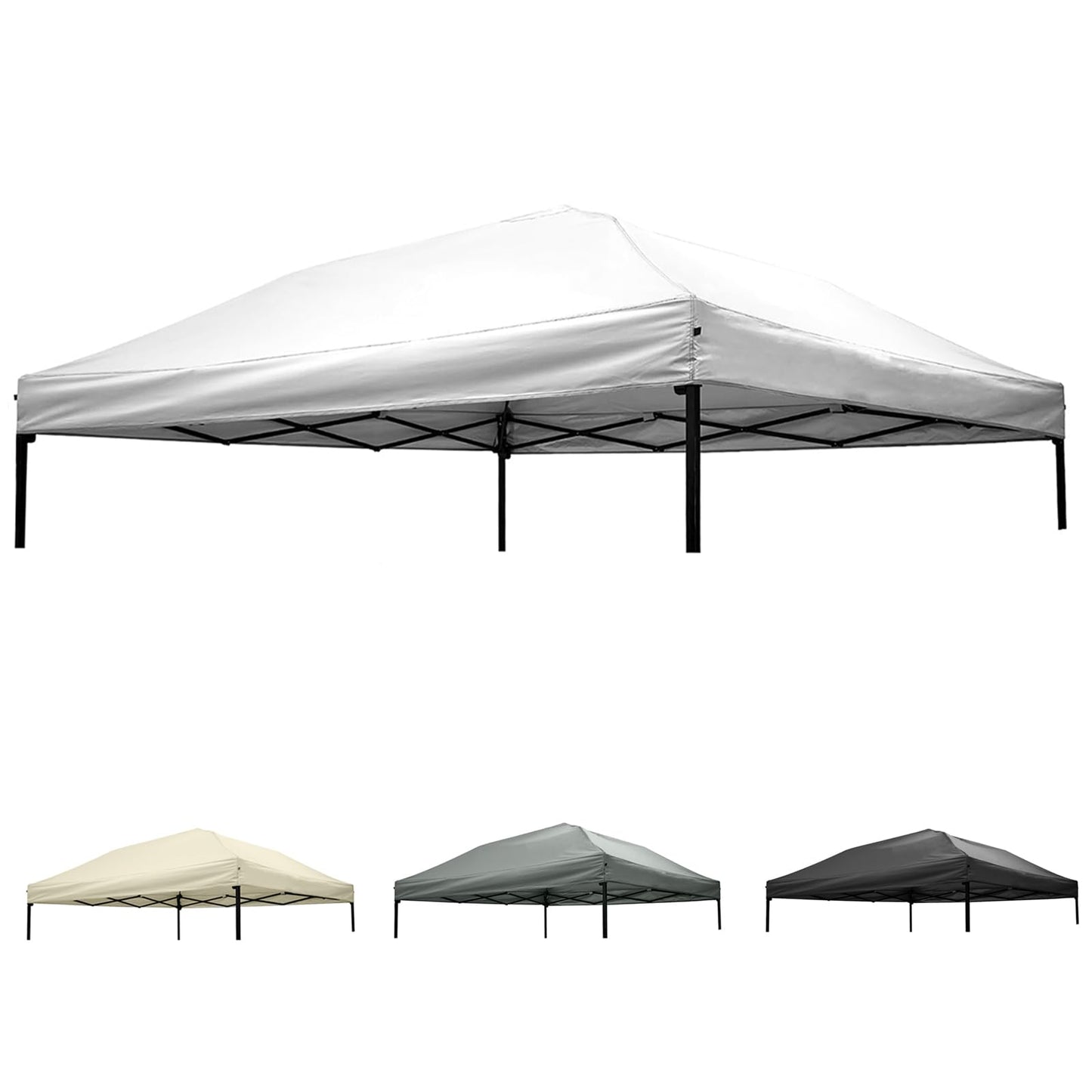 10x10 Canopy Replacement top,10x10ft Pop Up Canopy Top Cover,Silver Coated Replacement Canopy top for Straight Leg Canopy Frame,White(1 PCS Top Cover Only)