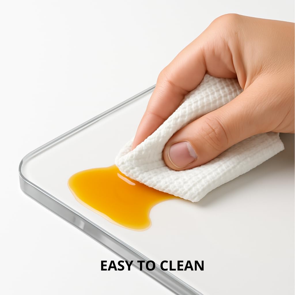 Acrylic Cutting Boards for Kitchen Countertop - Clear Cutting Boards with Counter Lip Non-Slip Cutting Board Counter Protector, Aesthetic Kitchen Decor, Great for Fruit, Bread, Veggies 16.1"x12.5"