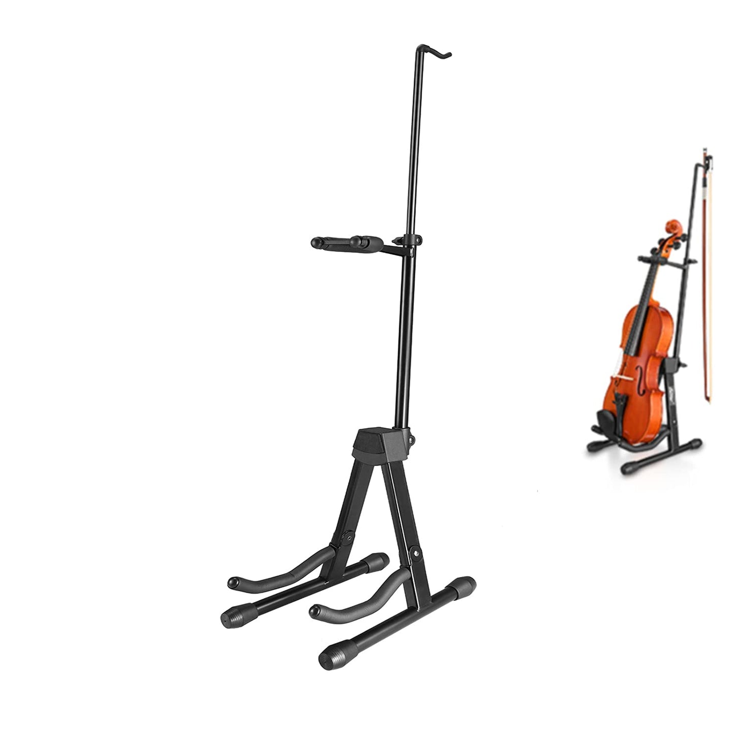 Eastar EST-006 Violin Stand Viola Stand with Bows Hook Holder Portable Adjustable