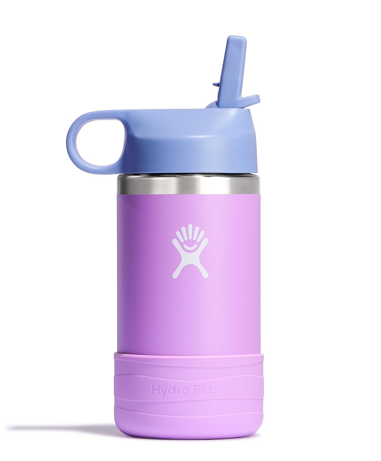 Hydro Flask 12 Oz Kids Wide Mouth Bottle with Straw Cap and Boot, Anemone