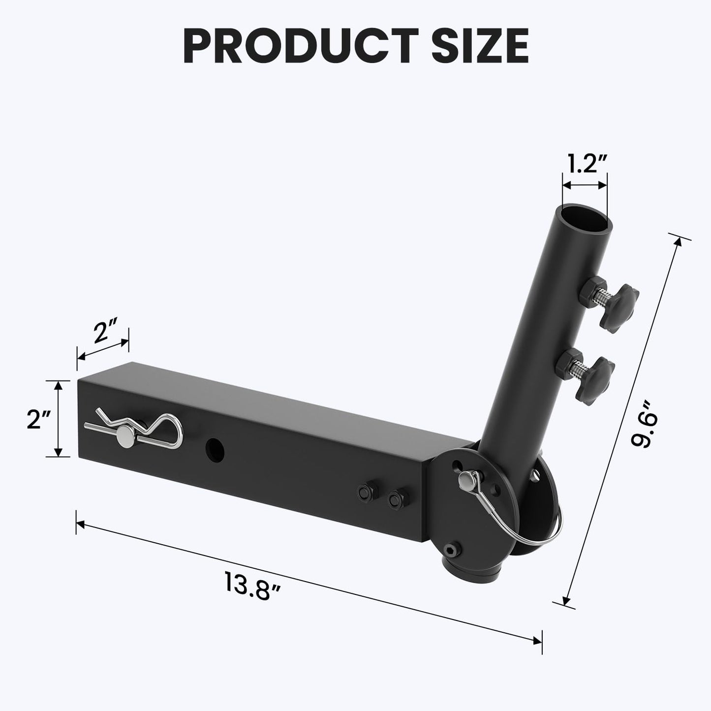Adjustable Angle Trailer Hitch Flagpole Mount| All Metal Durable,Universal Flag Mount Fits Standard 2" Trailer Hitch, Compatible with Pickup, Truck, SUV, RV, Jeep, Camper Trailer