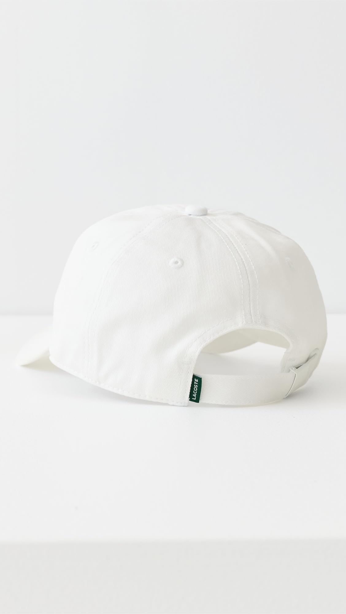 Lacoste Cotton Twill Side Logo Cap, White, One Size