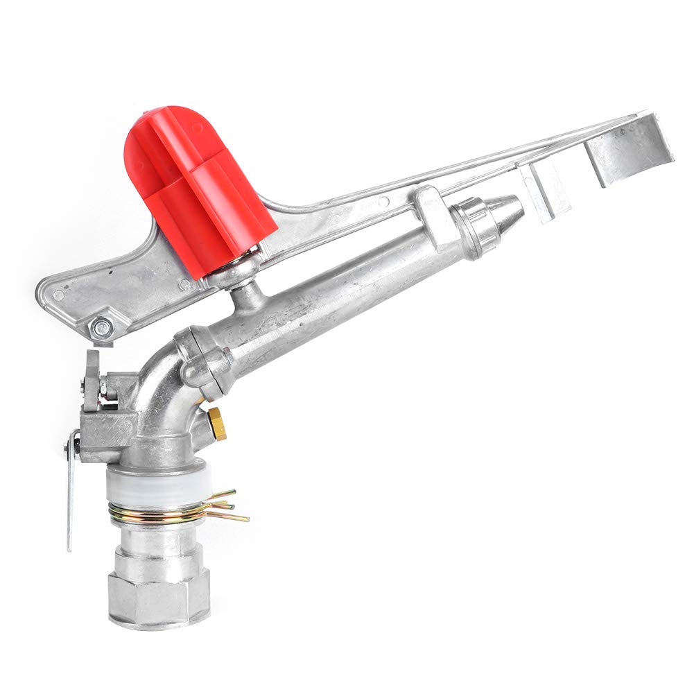 Water Sprinkler, 14.2 X 11 Inch Adjustable Zinc Alloy Irrigation Spray Gun Sprinkler, Large Area 1.5 Inch DN40 Female Thread Watering Sprinkler for Farms Orchards Gardens Forestry