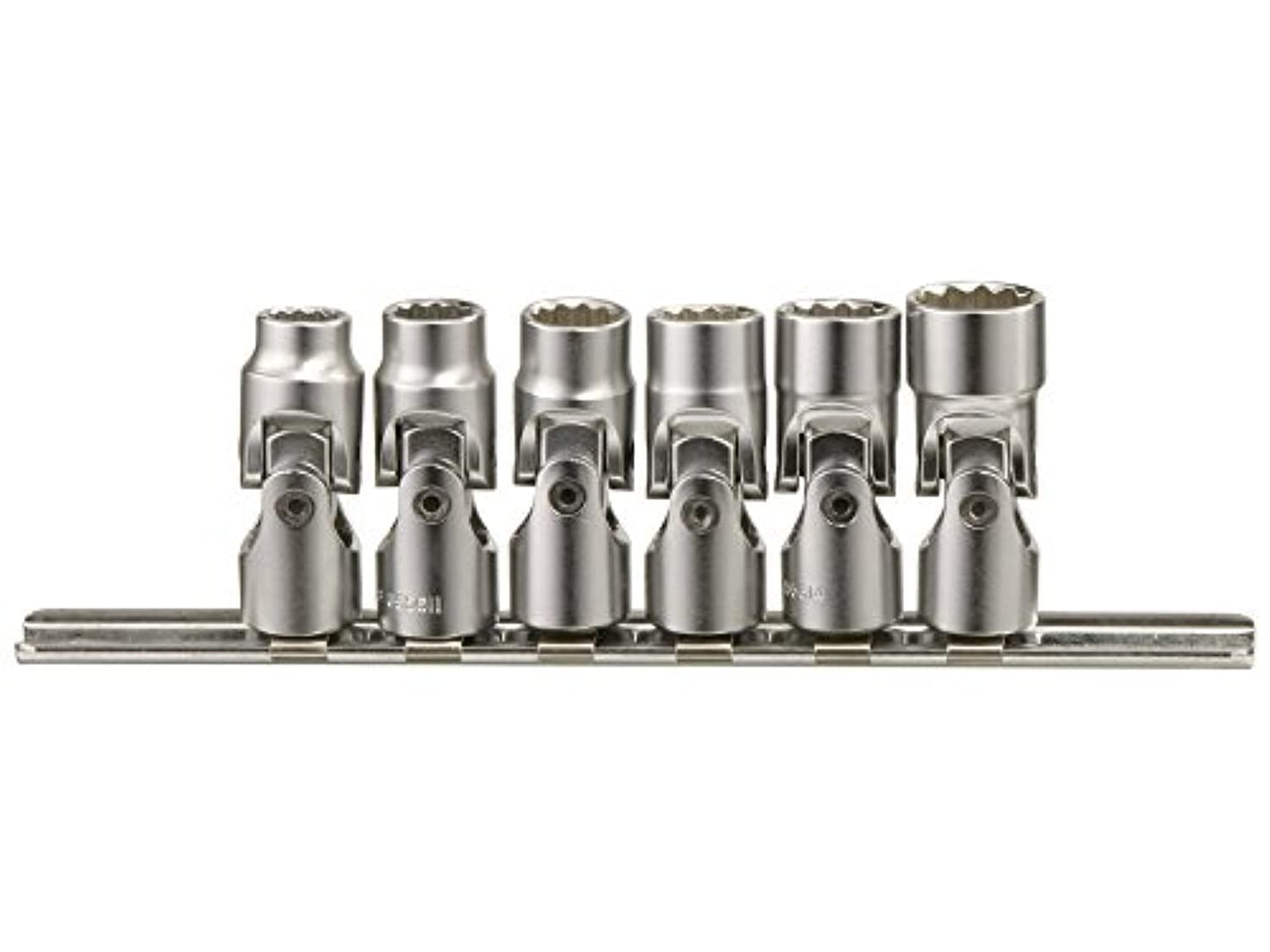 Genius Tools 6 Piece 1/4" Drive SAE Universal Hand Socket Set (12-Point), Matte Finish - US-206S