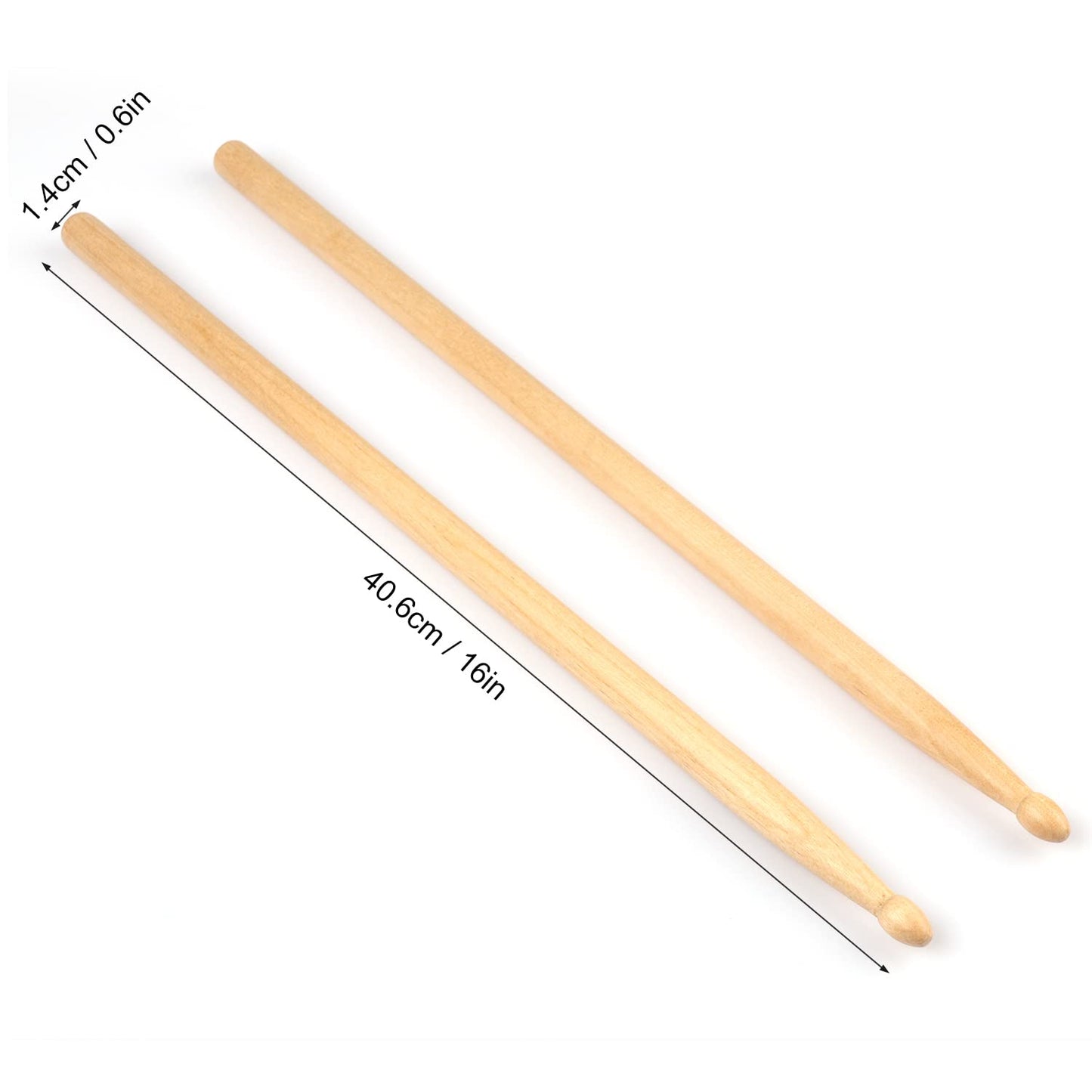 GNIEMCKIN Drum Sticks, 24 Pairs 5A Drumsticks,16 Inch, Classic Wood Tip Drumstick Bulk, Pitch Matched Drumsticks Maple Wood Drum Sticks