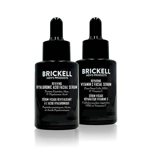 Brickell Men's Day and Night Serum Routine, Natural and Organic, Scented