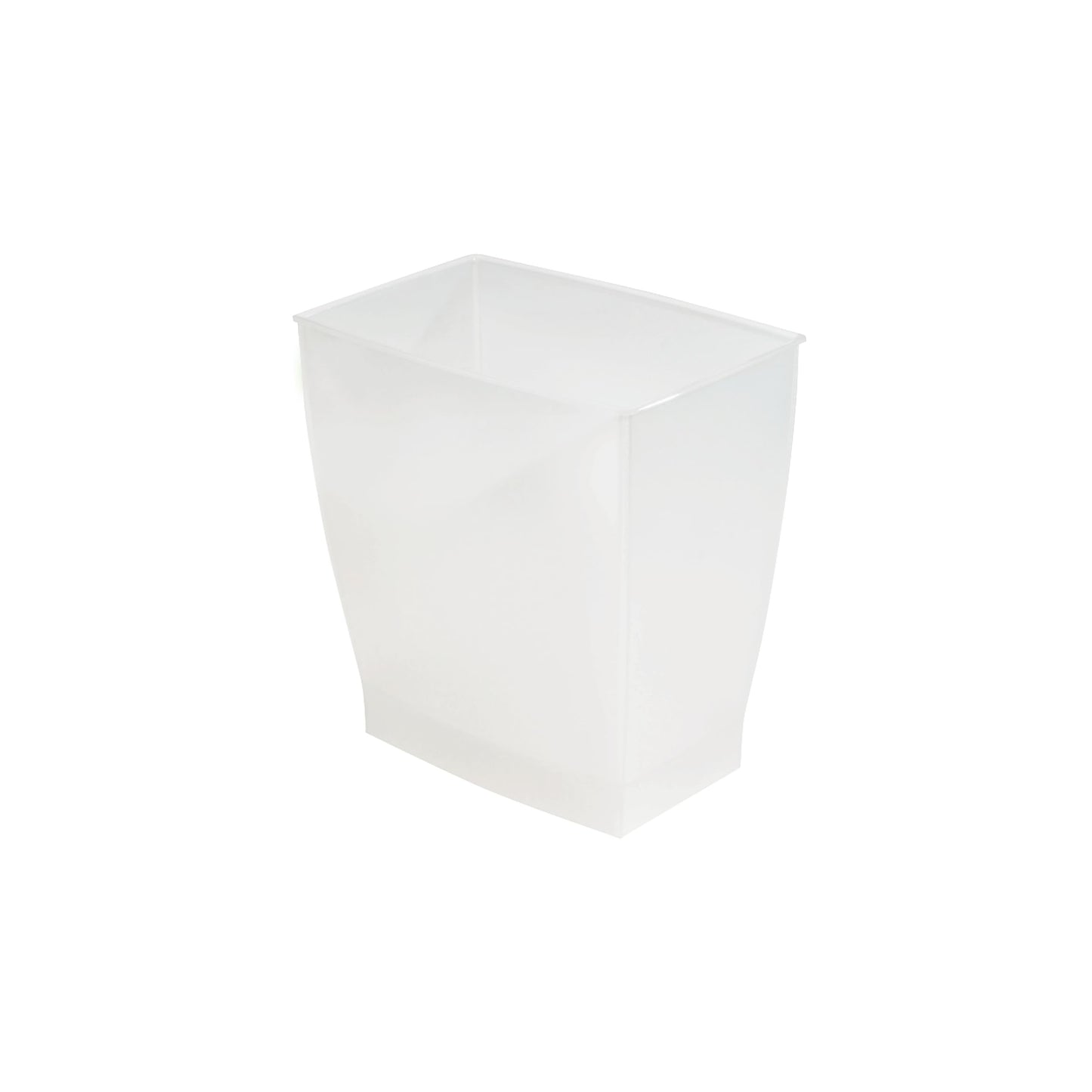 iDesign Spa Rectangular Trash Can, Waste Basket Garbage Can for Bathroom, Bedroom, Home Office, Dorm, College, 2.5 Gallon, Frost