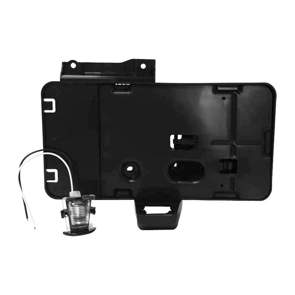 Black Rear License Plate Holder Frames Plastic Bracket with Light Compatible with 2007-2018 Jeep Wrangler JK License Plates Mounting Bracket