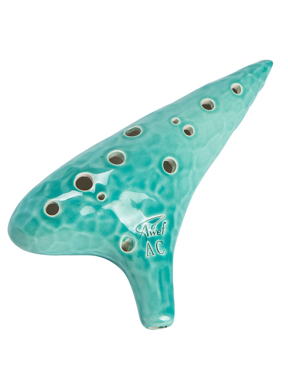 Awef Jingle Stream 12 Hole Ocarina Alto C Ocarina with Ocean Ripple Texture (Cyan)