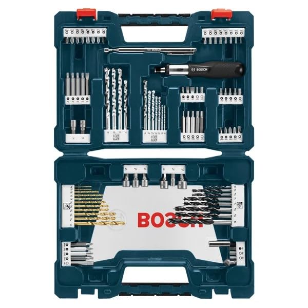 BOSCH MS4091C - 91-Piece Drilling & Driving Mixed Bit Set - Ideal for Applications in Wood, Metal, & Masonry
