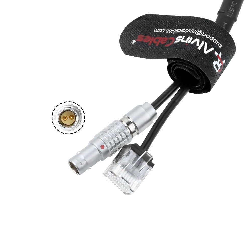 Alvin's Cables Control Cable for ARRI ETH 10 Pin Rotatable Right Angle to RJ45 and 2 Pin Male 24V Power Cable for ARRI Alexa Mini LF| LF| Mini| SXT Camera, Teradek COLR