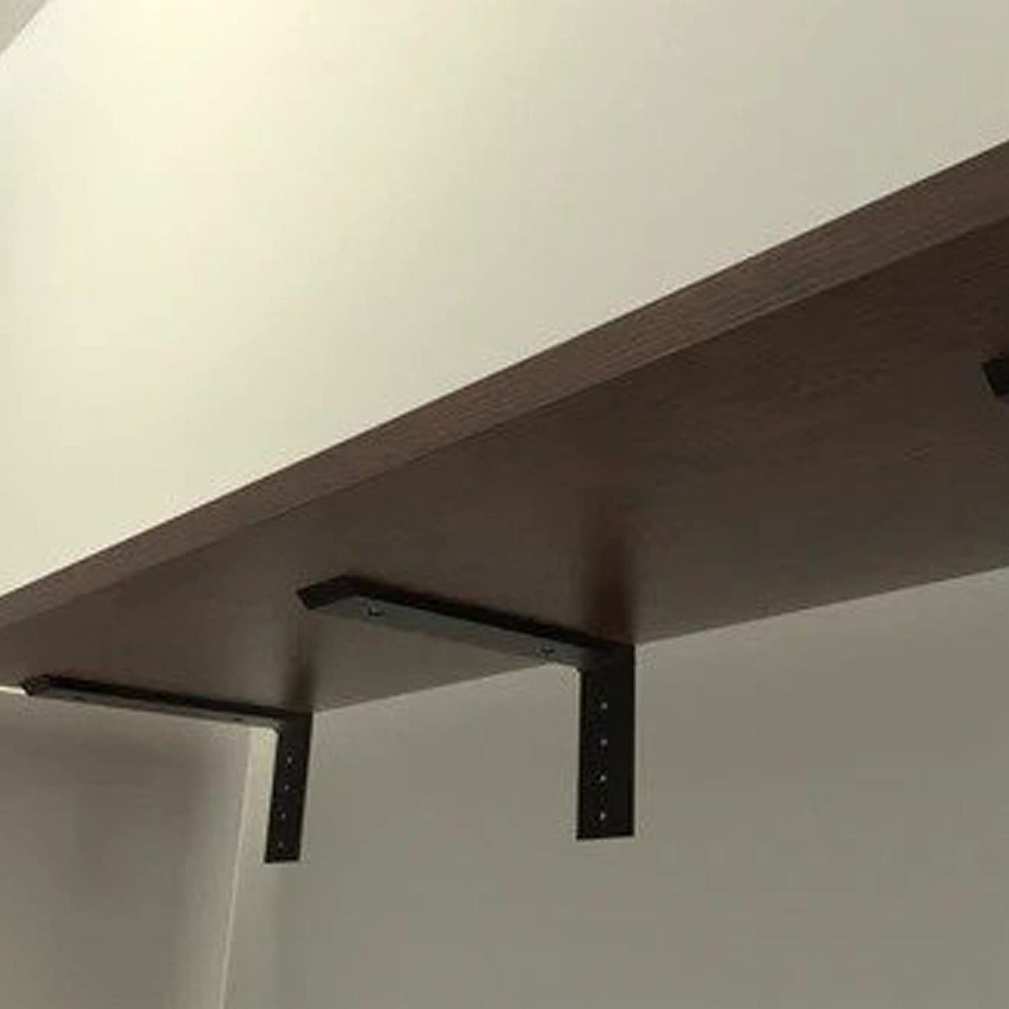 WINKER Countertop Support Bracket 2 Pack Heavy Duty 3/8" Thick Hidden L Shelf Bracket 10" x 6" x 2.5" Metal Corbels for Quartz/Granite/Wood/Concrete/Laminate Countertops, Black