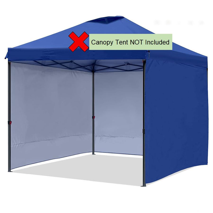 Canopy Sidewalls 10 x 10 ft, 3PCS Sunwalls with 210D Oxford Cloth, UV Protection and Waterproof, Suits Pop-up Tent/Instant Canopy/Commercial Canopy, White Sidewall Only (Blue/White)