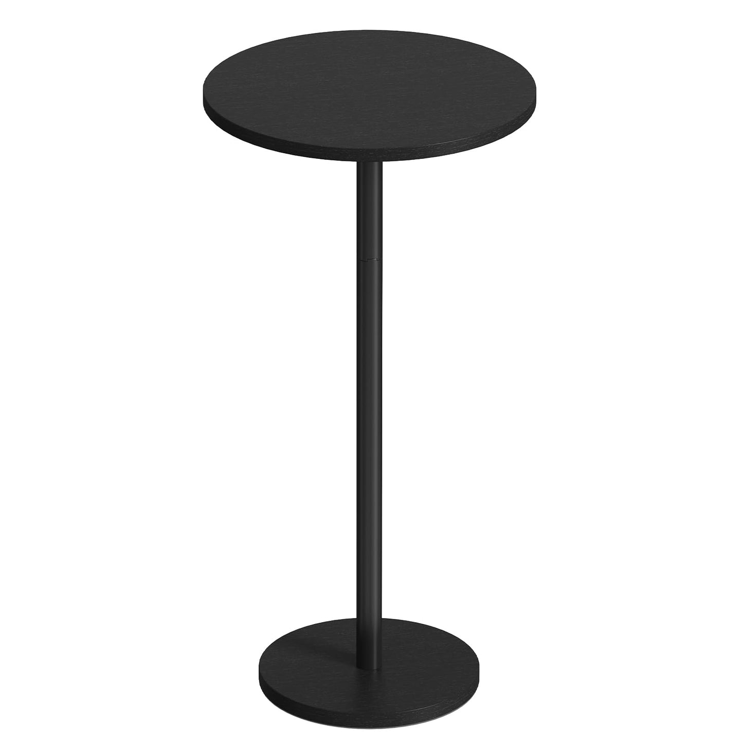Small Round Side Table, Drink Tables for Narrow Spaces, Pedestal End Table Stand for Living Room, Modern Black Small Nightstand for Bedside, Round Table for Bedroom Sofa-Side