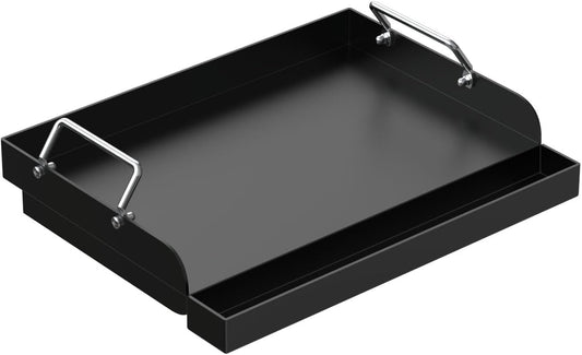 17" x 13" Nonstick Grill Griddle for Most Gas Grills, Universal Flat Top Griddle for Charcoal/Gas Stove, Cooking Griddle Plate with Removable Handles & Grease Groove for Camping,Tailgating,Parties