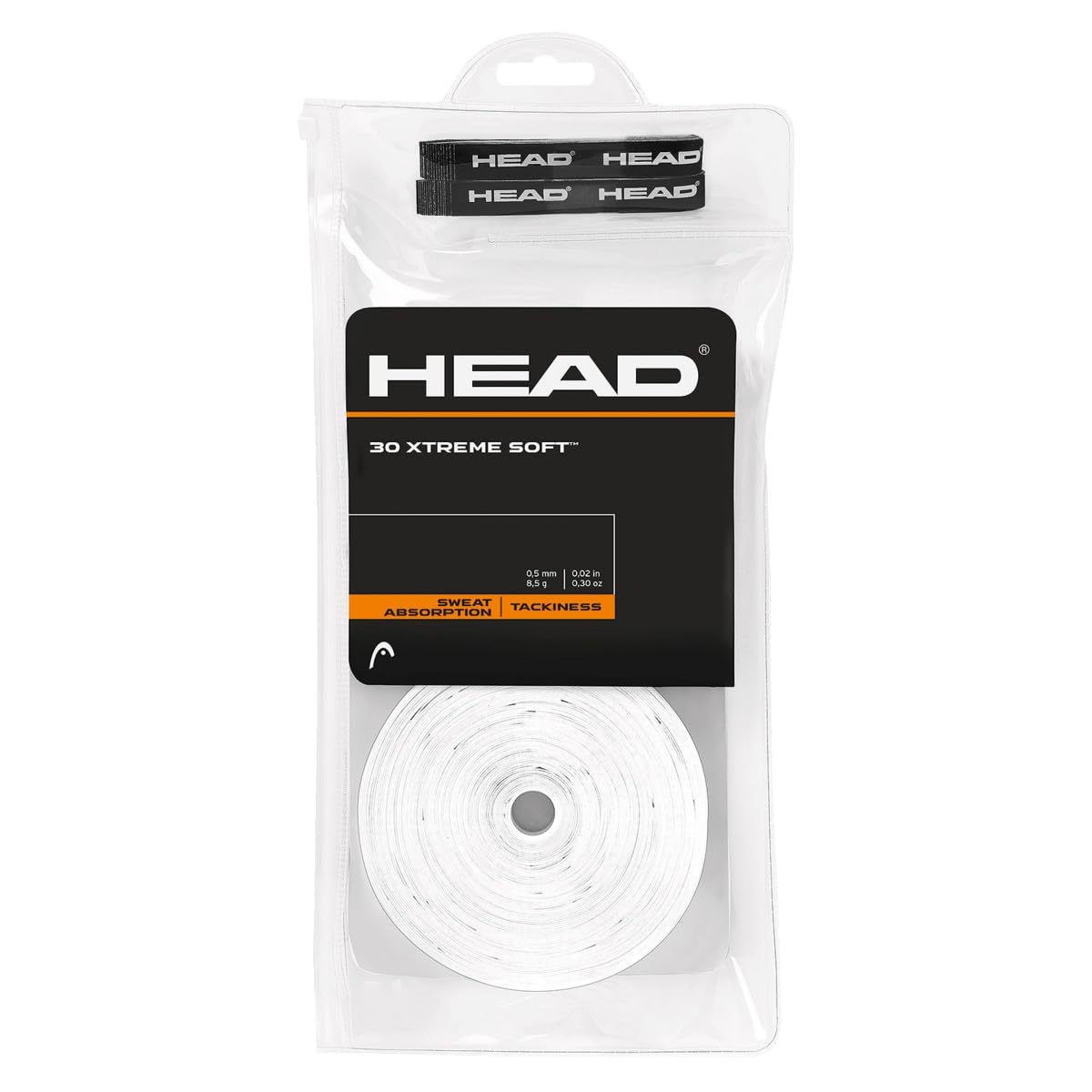 HEAD Unisex Adult 12 XtremesoftTM HEAD XtremeSoft 30 Pack Overgrip White, White, 30-Pack US