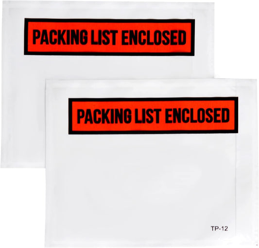 1000 PCS 4.5"x 5.5"Packing List Envelopes Packing Slip Pouches Self-Adhesive Plastic Shipping/Mailing Pouch Enclosed Bags for Packing Slips Invoice Label
