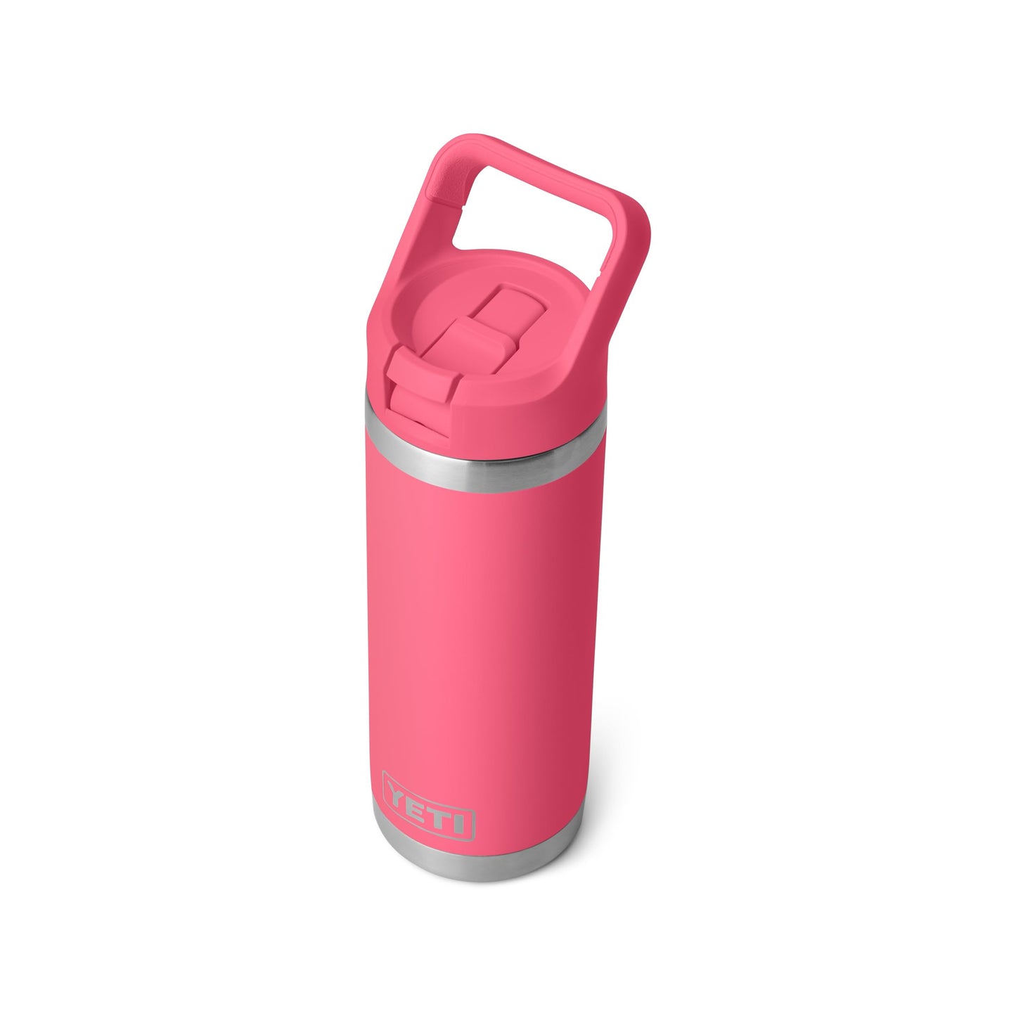 YETI Rambler 18 oz Bottle, Vacuum Insulated, Stainless Steel with Straw Cap, Tropical Pink