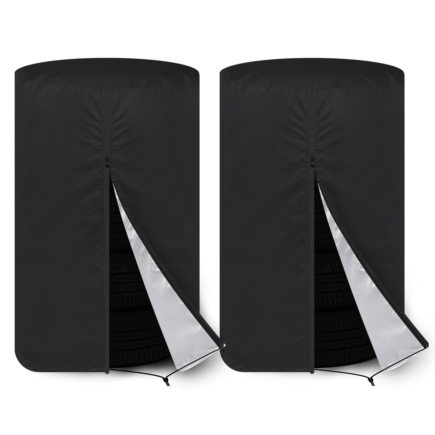 KALINCO Large Tire Cover, Waterproof Tire Storage Bag, Dust-Proof Seasonal Tire Cover, Universal Spare Tire Cover, Fits up to Diameter 32" Tires, 2 Pack