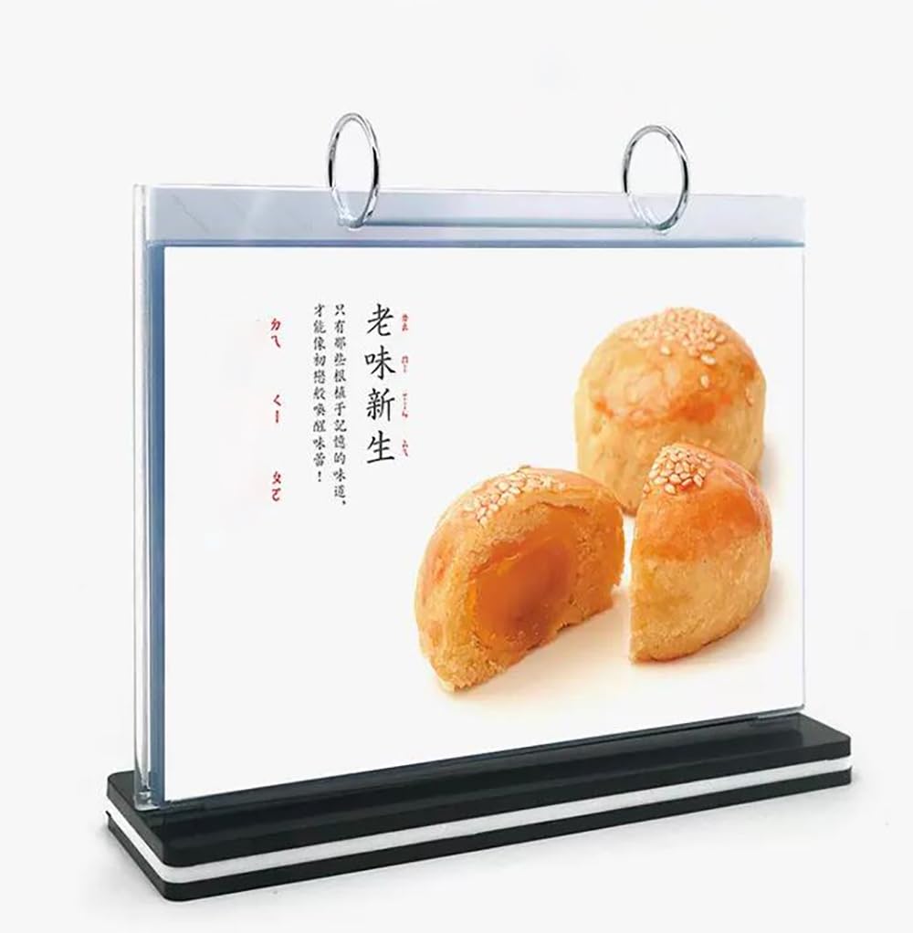 HENGSENLI T-shaped multi-page flip acrylic sign holder, menu / photo / advertising / drink display stand, 8.5 x 11 inches