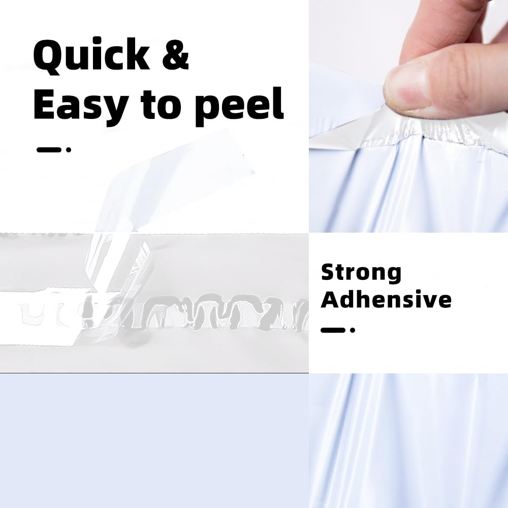 POLYSELLS 1000 pcs 6x9 Inches White x Silver Poly Mailers Shipping Envelopes, Strong Adhesive Sealing, Waterproof, and Tear-resistant Postal Mailing Bags for Clothing, Books, and Accessories