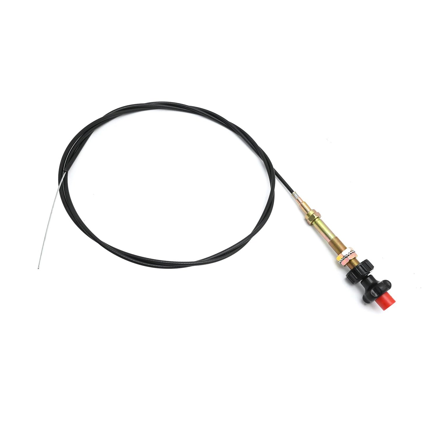 DUZFOREI 55204 1PC Control Cable, Locking Throttle Cable with 2-Inch Black Knob, 10 Feet Long, Suitable for Most Control Cables