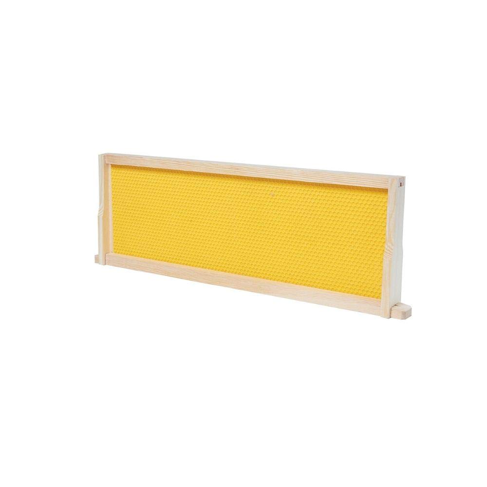 BeeCastle Medium Beehive Frames and Wax Foundations,10 Pack Honey Bee Frames with Wooden Bee Hive Frames and Beeswax Coated Foundations, 6-1/4-Inch (Yellow)