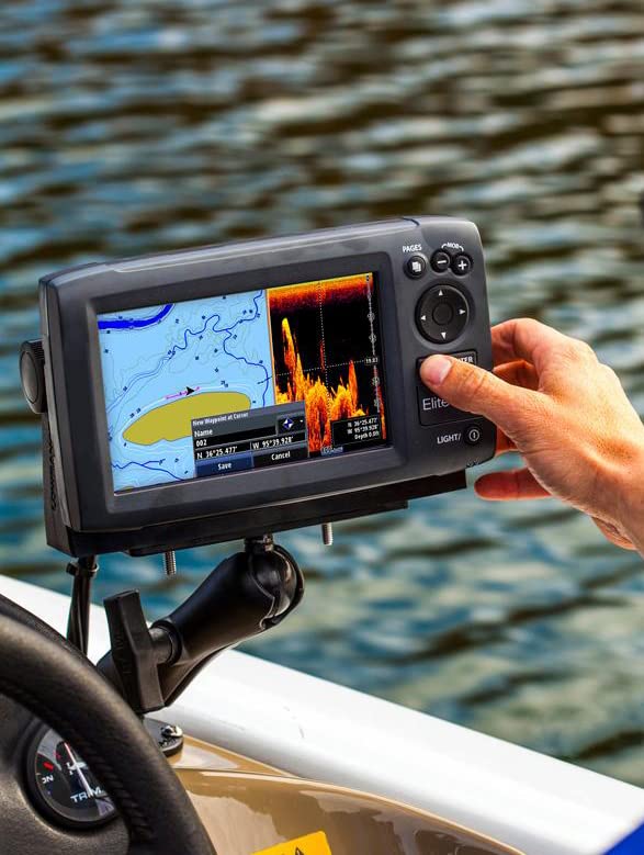 WINDFRD 1.5" Ball Medium Arm Marine Electronic Mount, Fish Finder Mount, Universal Mounting Plate with 1.5 inches / 38mm / C Size Ball Adapters, Compatible with Humminbird, Garmin, Lowrance and More