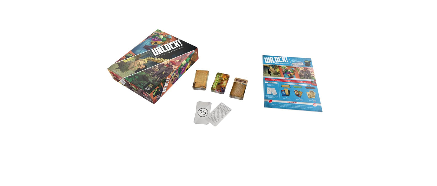 Unlock! - Mythic Adventures (Français) - Jeux de Société - Coopératif/Escape Room - Résolvez Trois Nouvelles Énigmes Mythiques - 10ans et + - 1 à 6 Joueurs - 60 Minutes - Créé par Asmodee