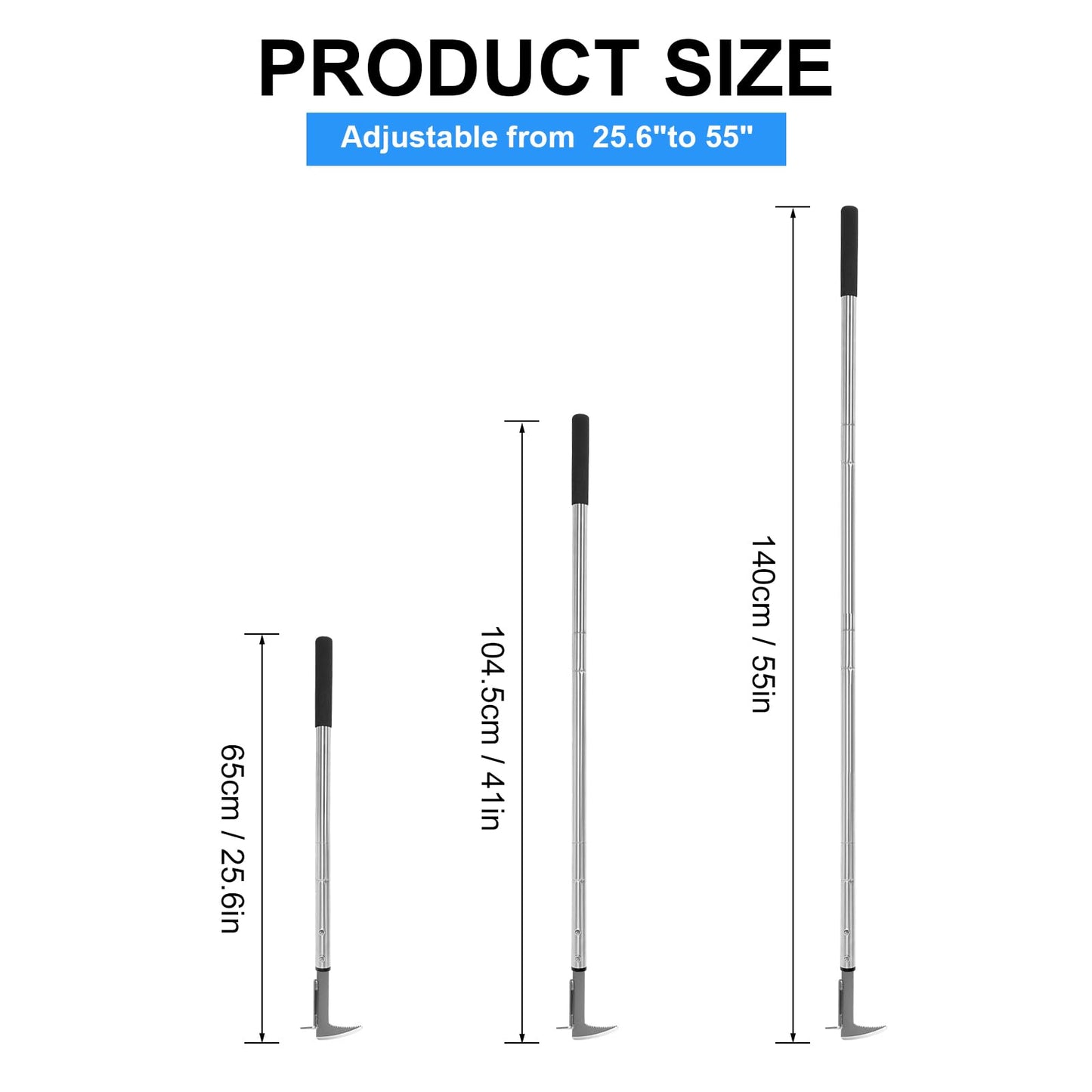 BARAYSTUS Crack Weeder, Stainless Steel Manual Crevice Weeding Tool, Long Handle Weed Grabber Remover, L-Shaped Manual Weeder Puller, Durable Crevice Weeding Tool for Sidewalk Garden Patio Lawn