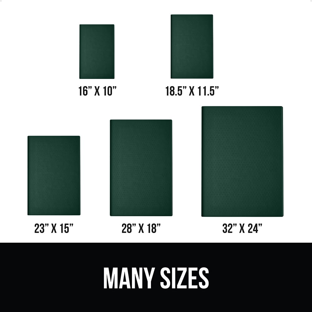 GORILLA GRIP 100% Waterproof Raised Edge BPA Free Silicone Pet Feeding Mat, Dog Cat Food Mats Contain Spills Protects Floors, Placemats for Cats and Dogs Water Bowl, Pets Accessories 28x18 Green