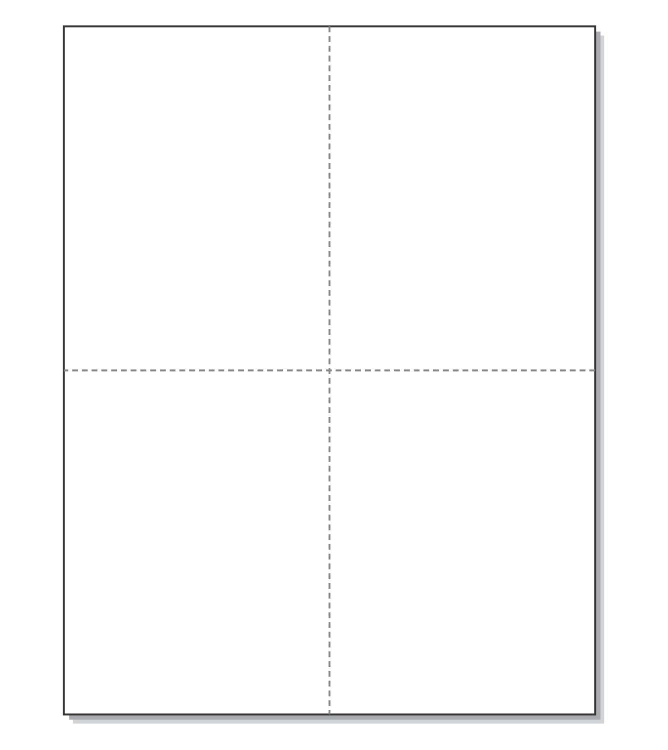 8-1/2" x 11" Laser/Inkjet Postcards 4 Per Page, (4-1/4" x 5-1/2" Each Card) 50 Sheets / 200 White Cards