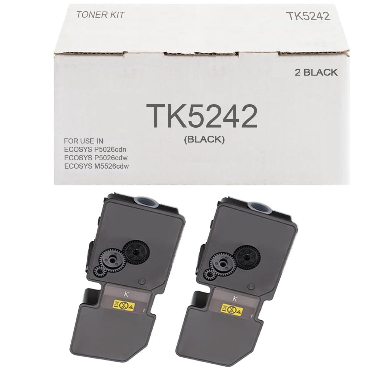 TRICARI 2 Black TK-5242K Toner Cartridge Compatible for Kyocera TK5242 TK-5242K 1T02R70US0 P-5026cdw M-5526cdn P-5026cdn M-5526cdw