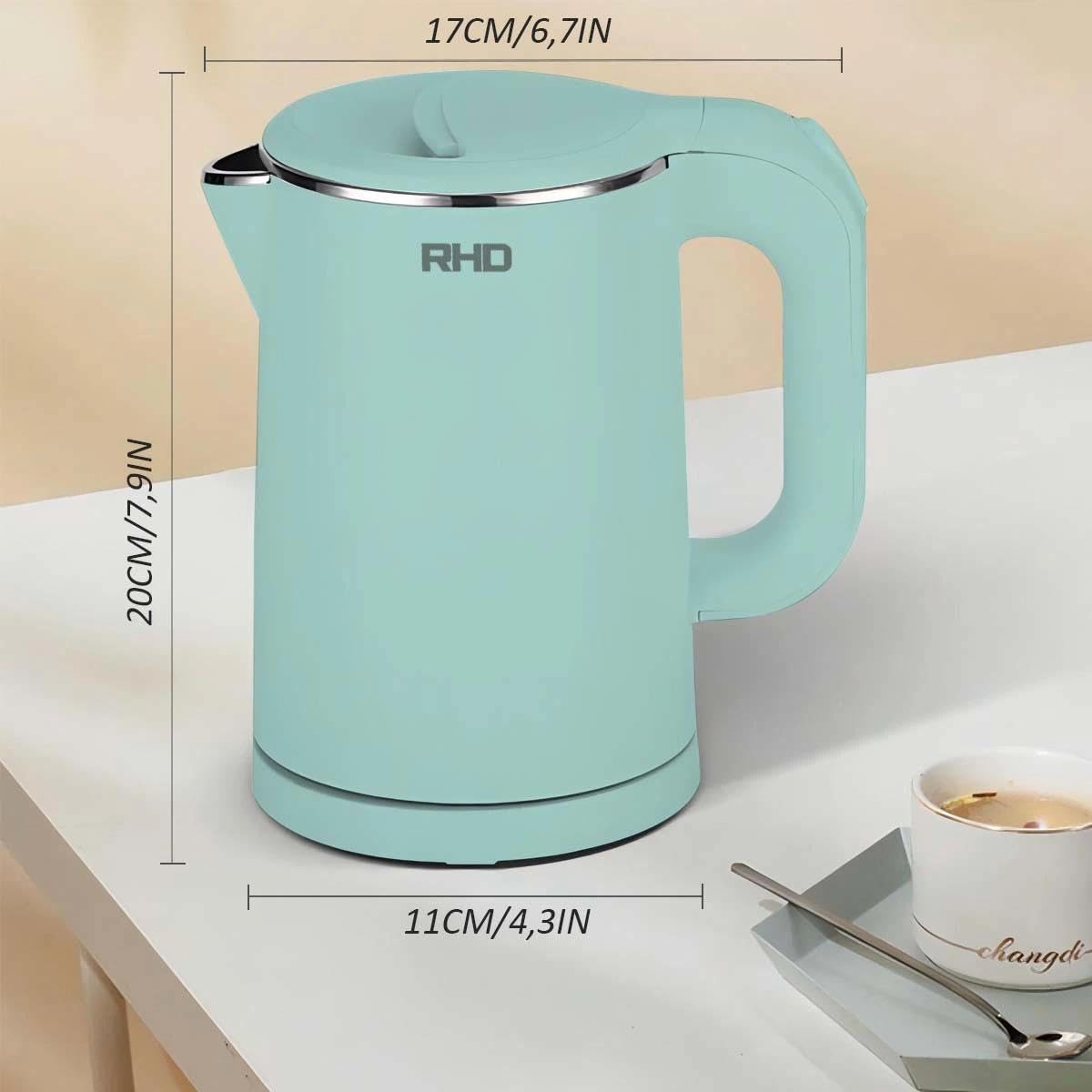 0.8L Small Electric Kettle for Boiling Water, Stainless Steel Travel Kettle, 1000W Fast Boiling Teapot, Boiling-Dry Protection, Automatic Shutdown, Green