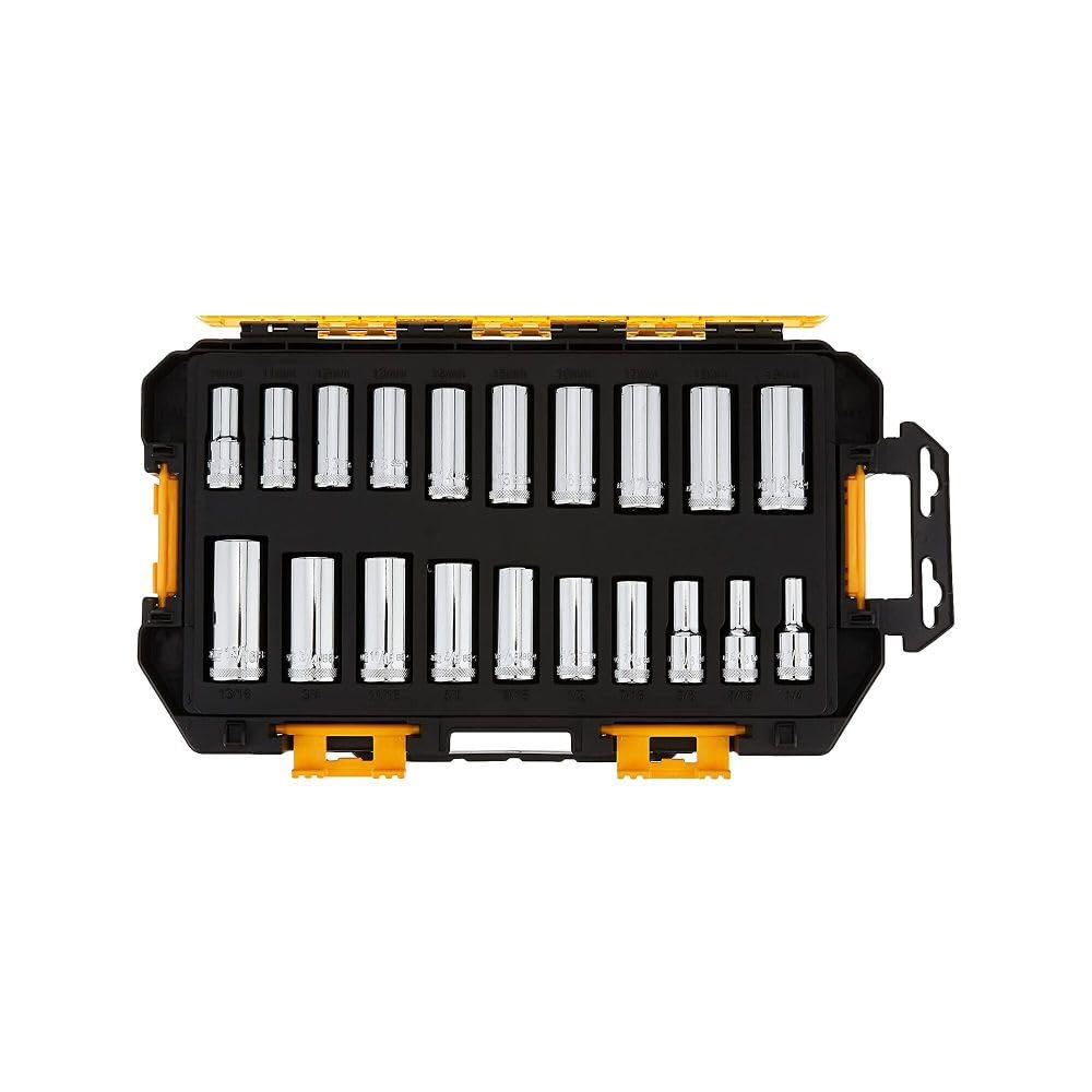 DEWALT DWMT73812 Tool Kit 3/8'' Drive Deep Socket Set, 20 Piece