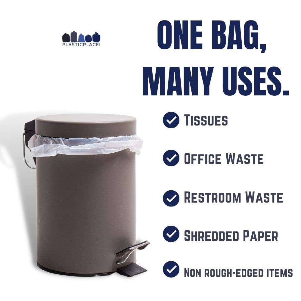 Plasticplace 12-16 Gallon Trash Bags │ 1.0 Mil │ Clear Tall Garbage Can Liners │ 24" x 31" (250 Case)