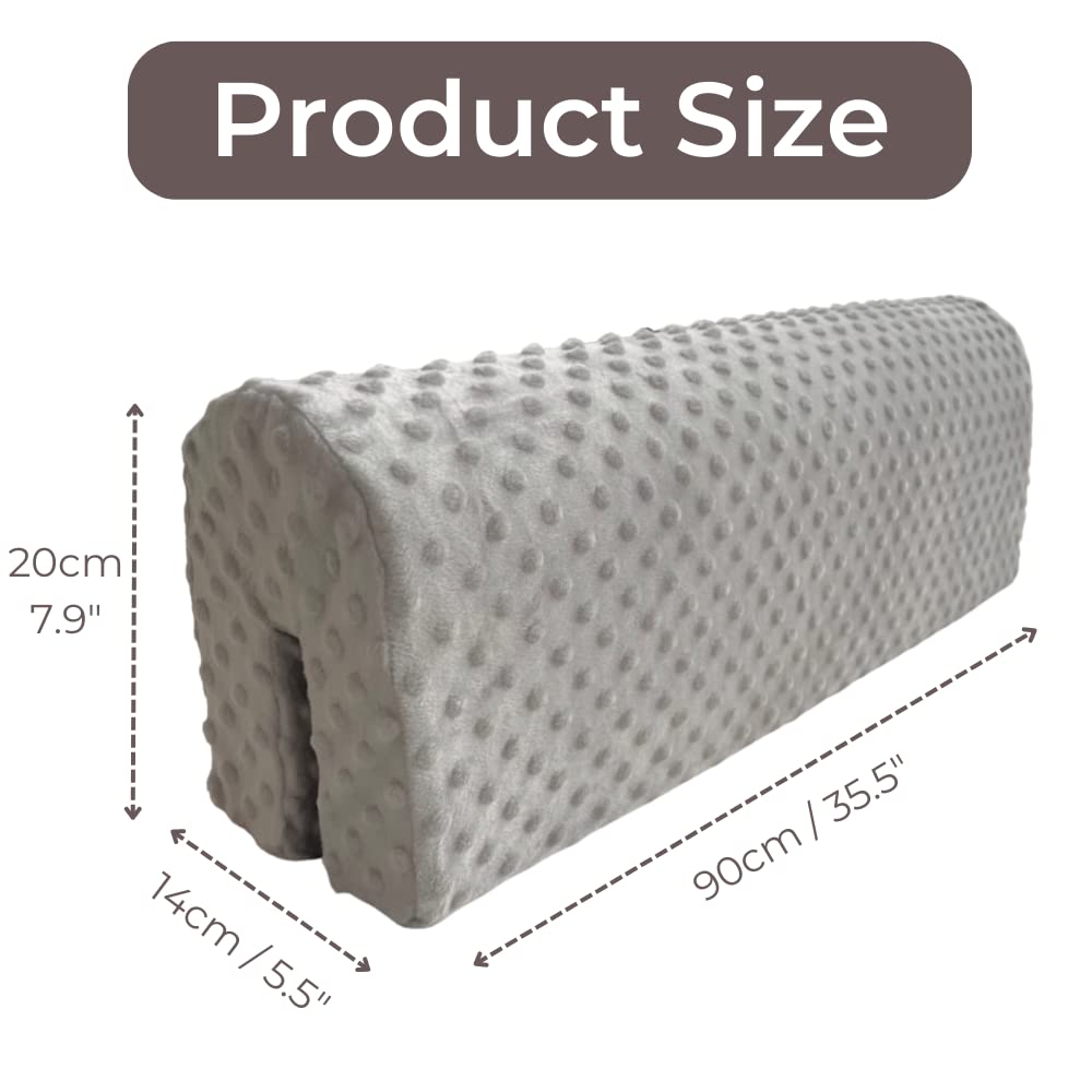 Wonder Space Toddlers' Bed Rail Bumpers Protecter - Children's Bed Guardrail Padding - Anti-Collision | Increased Heigh| Fall Prevention - Easy Installation Enhanced Safety Universal Fit (90cm, Grey)