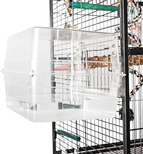 Colorday Large Bird Bath for Cage, Parrot Bath for Parakeet, African Grey, Amazon, Conure, Cockatiel(13X11X8 inch)