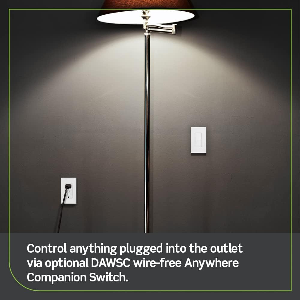 Leviton Decora Smart Outlet, Tamper-Resistant 15A, Wi-Fi 2nd Gen, D215R-1RW, White